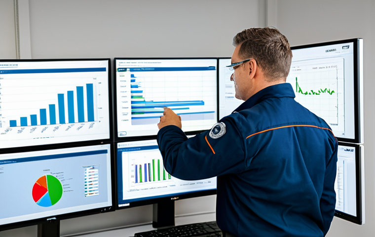 국제물류 소프트웨어 및 도구 추천 - "A software engineer working on an AI-powered logistics platform, displaying predictive analytics ch...