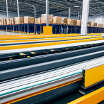 Home 11 물류 창고 관리의 효율성을 높이는 방법 - **
"A brightly lit, modern warehouse interior, showcasing automated conveyor belts efficiently movi...