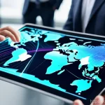 Home 10 공급망 관리와 물류 컨설팅 사례 - **Prompt 1: Dynamic Global Logistics Consulting in a Shifting Landscape**
"A dynamic, high-angle...